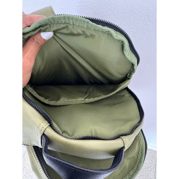 Fawn Design Olive Green Faux Leather Backpack NWOT - Picture 11 of 13